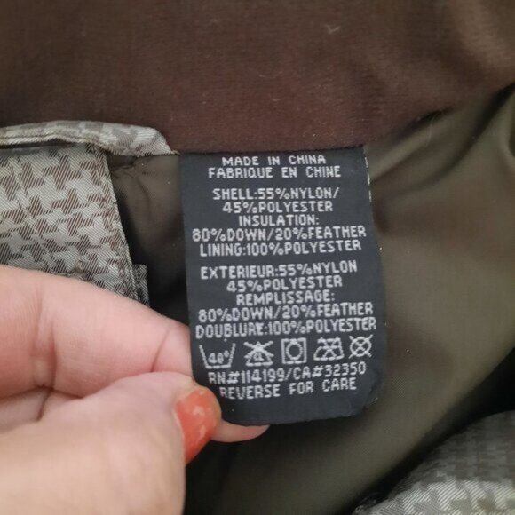 Roxy cream herringbone print endurance 10,000mm down ski winter jacket - Picture 9 of 9